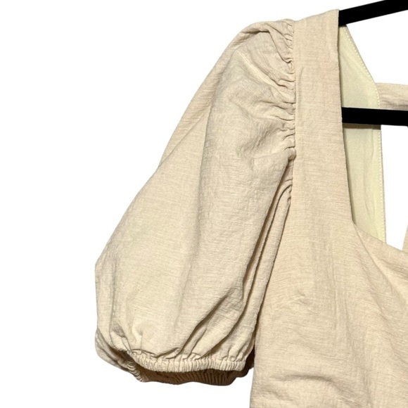 Jaquie The Label Aimee Puff Sleeve Cotton Tie Back Cottagecore  Babydoll Dress - Picture 5 of 12